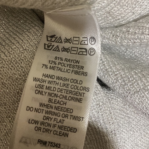 RACHEL ZOE Sweater Dress Silver Shimmer Bodycon Pull Over L event holiday soft - Picture 6 of 8